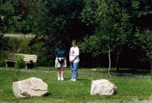Andrea and Karen at gravesite